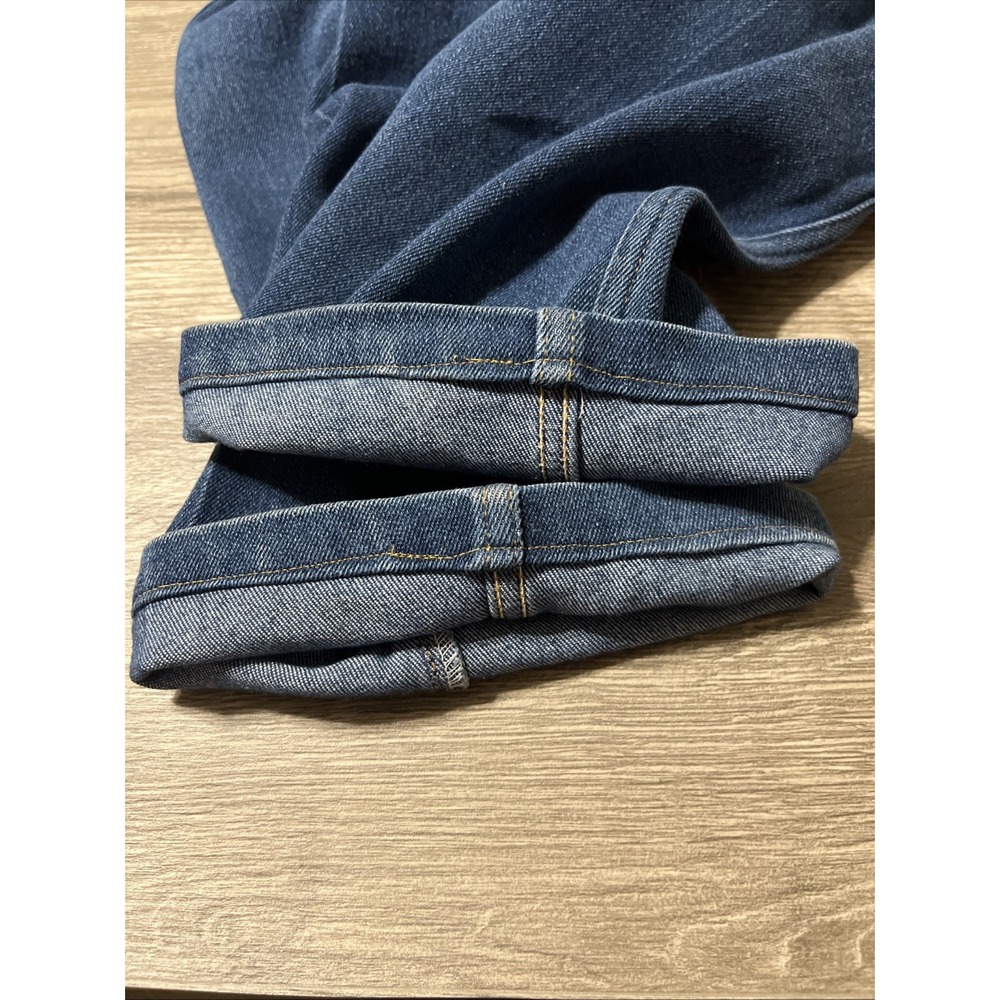 Levi's 517 Black Tab Boot Cut Dark Wash Poly Blend Blue Jeans Size 38x32 (38x29) - Picture 15 of 15